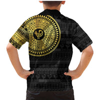 Sankofa Bird Family Matching Mermaid Dress and Hawaiian Shirt Adinkra Symbols - Gold Version