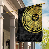 Sankofa Bird Garden Flag Adinkra Symbols - Gold Version
