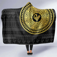 Sankofa Bird Hooded Blanket Adinkra Symbols - Gold Version
