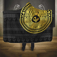 Sankofa Bird Hooded Blanket Adinkra Symbols - Gold Version