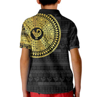 Sankofa Bird Kid Polo Shirt Adinkra Symbols - Gold Version
