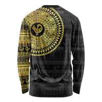 Sankofa Bird Long Sleeve Shirt Adinkra Symbols - Gold Version