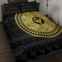 Sankofa Bird Quilt Bed Set Adinkra Symbols - Gold Version