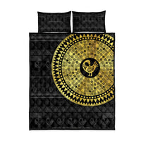 Sankofa Bird Quilt Bed Set Adinkra Symbols - Gold Version