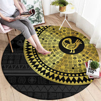 Sankofa Bird Round Carpet Adinkra Symbols - Gold Version