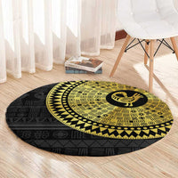 Sankofa Bird Round Carpet Adinkra Symbols - Gold Version