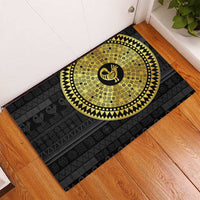 Sankofa Bird Rubber Doormat Adinkra Symbols - Gold Version