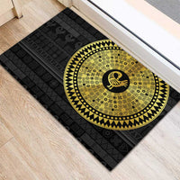 Sankofa Bird Rubber Doormat Adinkra Symbols - Gold Version