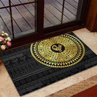 Sankofa Bird Rubber Doormat Adinkra Symbols - Gold Version