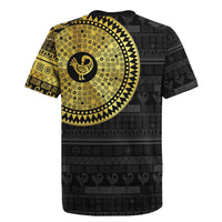 Sankofa Bird Rugby Jersey Adinkra Symbols - Gold Version