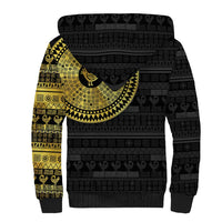 Sankofa Bird Sherpa Hoodie Adinkra Symbols - Gold Version