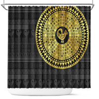 Sankofa Bird Shower Curtain Adinkra Symbols - Gold Version