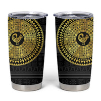 Sankofa Bird Tumbler Cup Adinkra Symbols - Gold Version