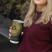 Sankofa Bird Tumbler Cup Adinkra Symbols - Gold Version