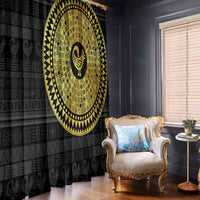 Sankofa Bird Window Curtain Adinkra Symbols - Gold Version