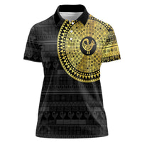Sankofa Bird Women Polo Shirt Adinkra Symbols - Gold Version