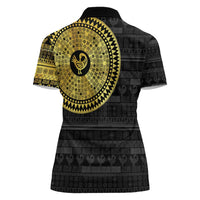 Sankofa Bird Women Polo Shirt Adinkra Symbols - Gold Version