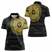 Sankofa Bird Women Polo Shirt Adinkra Symbols - Gold Version