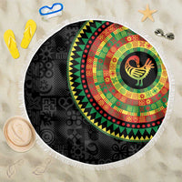 Sankofa Bird Adinkra Symbols Beach Blanket African Culture