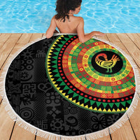 Sankofa Bird Adinkra Symbols Beach Blanket African Culture