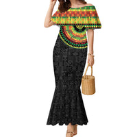 Sankofa Bird Adinkra Symbols Family Matching Mermaid Dress and Hawaiian Shirt African Culture