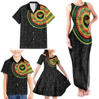 Sankofa Bird Adinkra Symbols Family Matching Tank Maxi Dress and Hawaiian Shirt African Culture
