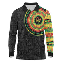 Sankofa Bird Adinkra Symbols Long Sleeve Polo Shirt African Culture