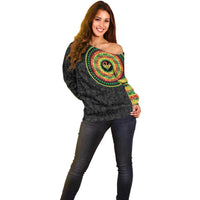 Sankofa Bird Adinkra Symbols Off Shoulder Sweater African Culture