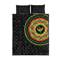 Sankofa Bird Adinkra Symbols Quilt Bed Set African Culture