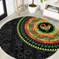 Sankofa Bird Adinkra Symbols Round Carpet African Culture