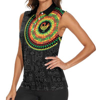 Sankofa Bird Adinkra Symbols Women Sleeveless Polo Shirt African Culture