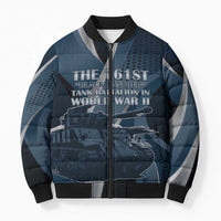 Personalized 761st Tank Battalion WWII Bomber Puffer Jacket Black Panthers Tribute