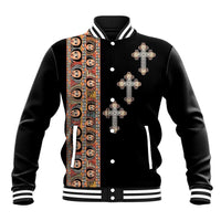 Ethiopia Angels Tilet Baseball Jacket Ethiopian Cross Black Color