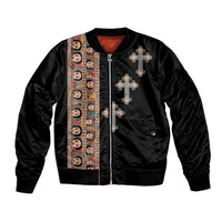 Ethiopia Angels Tilet Bomber Jacket Ethiopian Cross Black Color