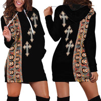 Ethiopia Angels Tilet Hoodie Dress Ethiopian Cross Black Color