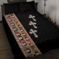 Ethiopia Angels Tilet Quilt Bed Set Ethiopian Cross Black Color