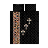 Ethiopia Angels Tilet Quilt Bed Set Ethiopian Cross Black Color