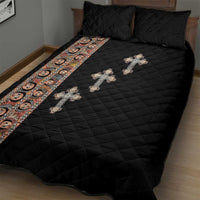 Ethiopia Angels Tilet Quilt Bed Set Ethiopian Cross Black Color