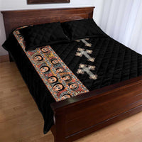 Ethiopia Angels Tilet Quilt Bed Set Ethiopian Cross Black Color