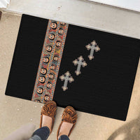 Ethiopia Angels Tilet Rubber Doormat Ethiopian Cross Black Color