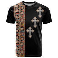 Ethiopia Angels Tilet T Shirt Ethiopian Cross Black Color