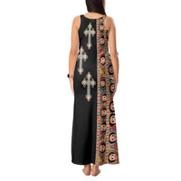 Ethiopia Angels Tilet Tank Maxi Dress Ethiopian Cross Black Color