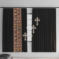 Ethiopia Angels Tilet Window Curtain Ethiopian Cross Black Color