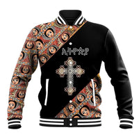 Personalized Ethiopian Orthodox Church Angel Baseball Jacket Black Color