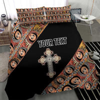 Personalized Ethiopian Orthodox Church Angel Bedding Set Black Color