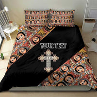 Personalized Ethiopian Orthodox Church Angel Bedding Set Black Color