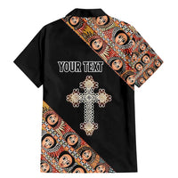 Personalized Ethiopian Orthodox Church Angel Family Matching Mermaid Dress and Hawaiian Shirt Black Color