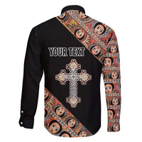 Personalized Ethiopian Orthodox Church Angel Family Matching Off Shoulder Short Dress and Hawaiian Shirt Black Color