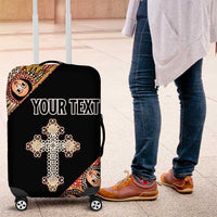Personalized Ethiopian Orthodox Church Angel Luggage Cover Black Color