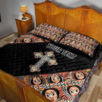Personalized Ethiopian Orthodox Church Angel Quilt Bed Set Black Color
